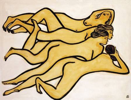 四裸女|常玉《绿色背景四裸女》2.58亿成交，创个人第二高价