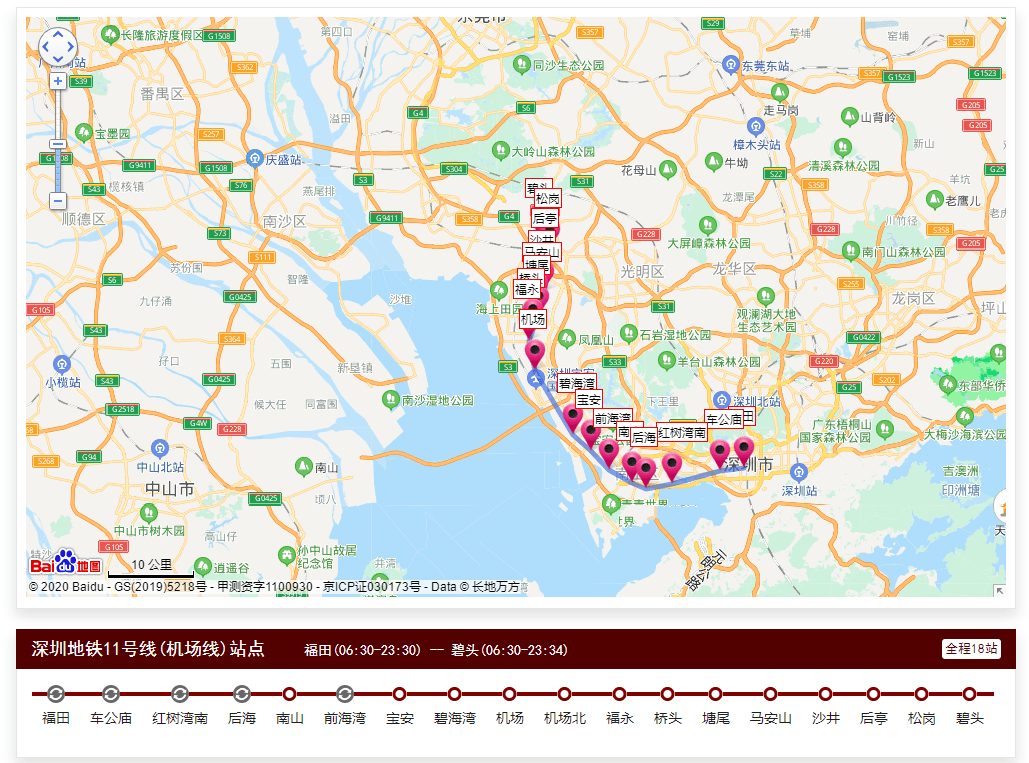 1座高铁站(沙井西站),1条城际轻轨(穗莞深城际),1条外环高速和6条地铁