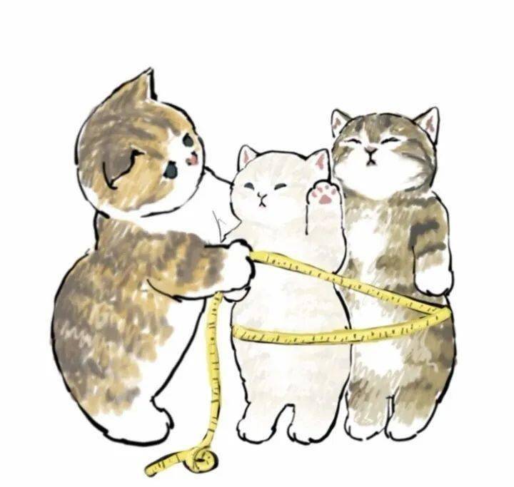 插画| 100幅可爱猫咪绘画，萌化你的心_减肥