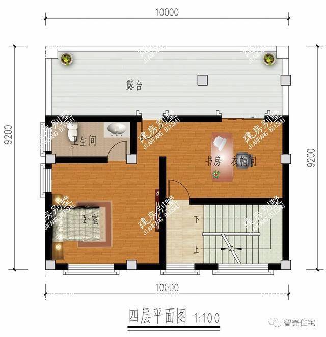 6米宽10米长的户型图,6米x10米农村户型图 基本信息:10×8米,四层的户型,外墙面用小面砖和浅黄色真石漆装饰