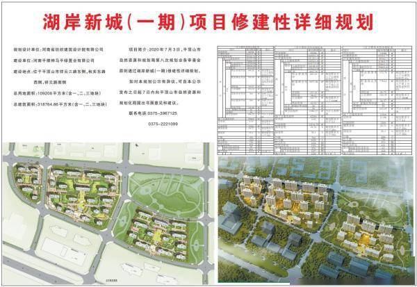 平顶山新城区"平绿"地块新动向:湖岸新城一期修建性