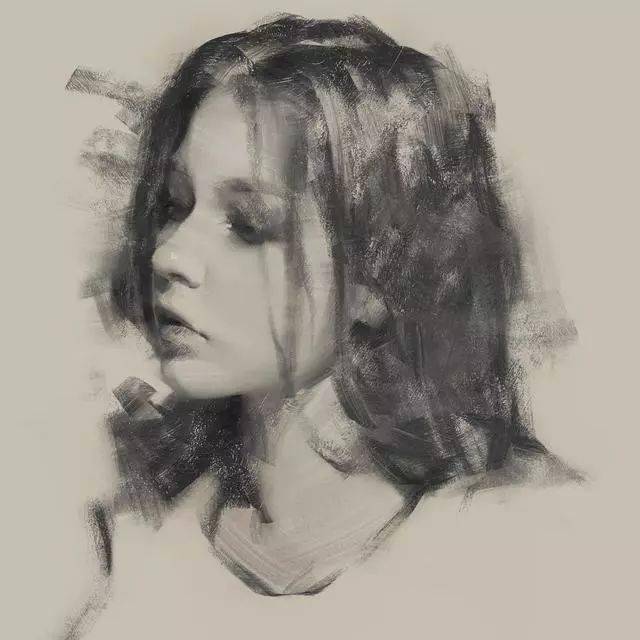 意境女生素描手绘,欲言又止的女人味,喜欢这样的味道