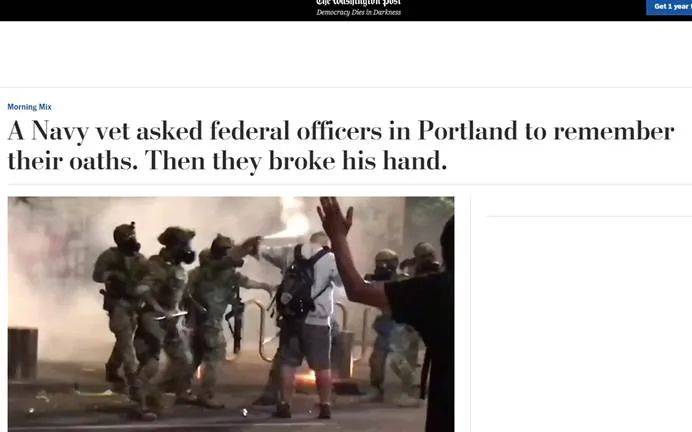 特朗普|美国波特兰对抗军警现场，出了一男一女两个狠人
