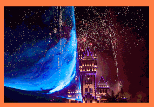 方特城堡极光烟花秀