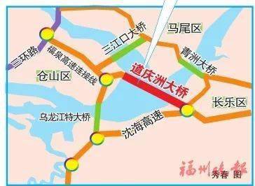 区三江路,规划纵二路以及乌龙江,过江后继续以高架桥形式沿长乐203