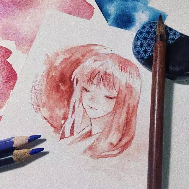 唯美人物水彩画 古风效果超赞 水彩就要这种画风