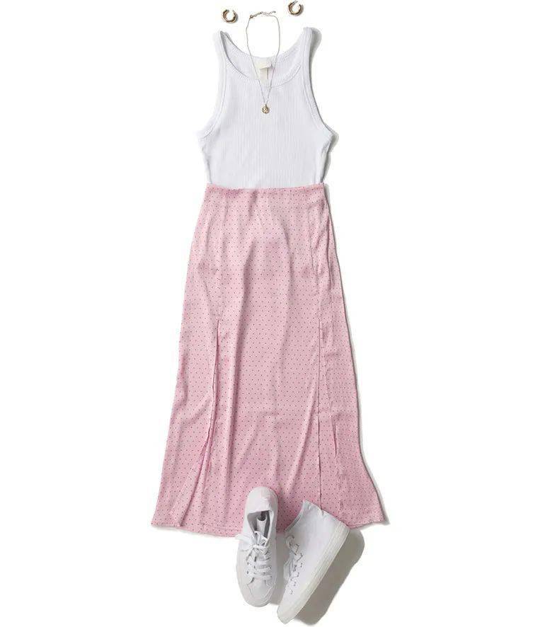 H&amp|H&M粉色绸面半裙反复穿搭力这么强