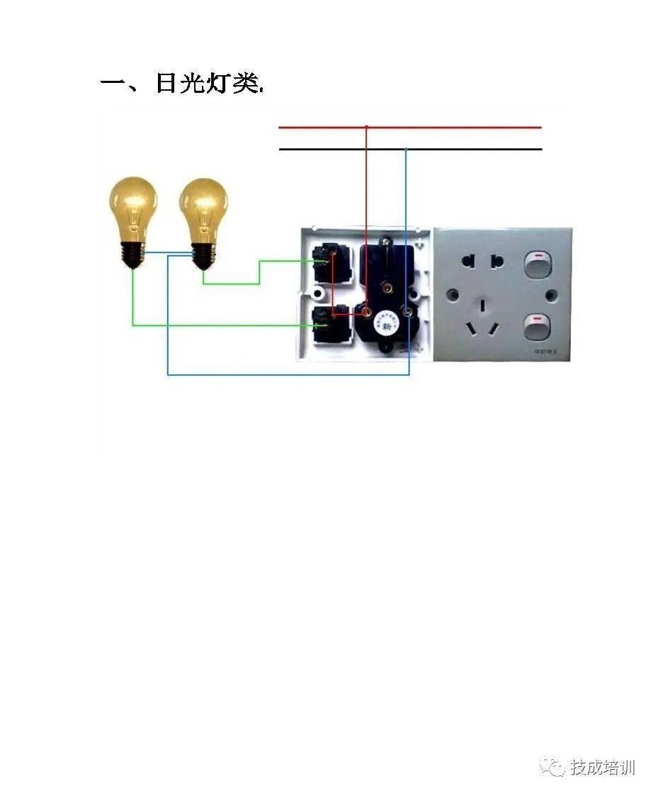 史上最全电工实物接线图(含日光灯类,断路器控制回路