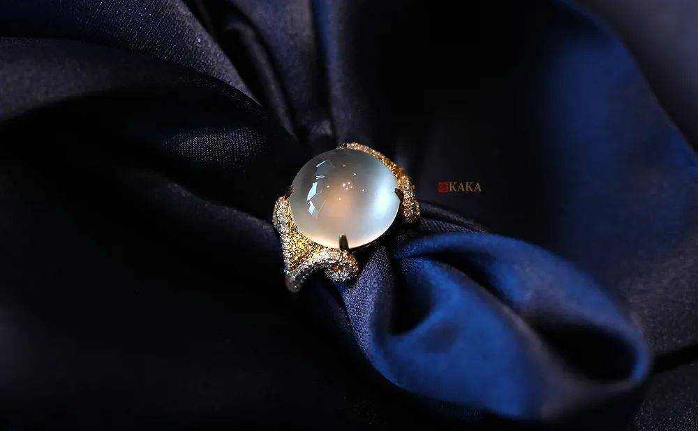 翡翠|宝鼎｜极品白玻璃种翡翠鸽子蛋戒指