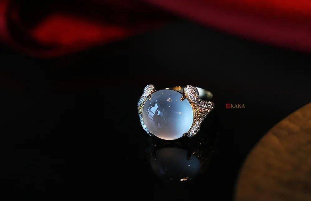 翡翠|宝鼎｜极品白玻璃种翡翠鸽子蛋戒指