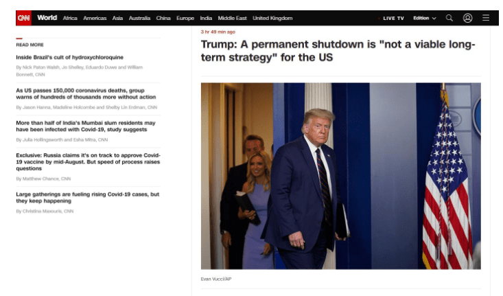 美国|累计确诊逼近450万，特朗普：永久封锁根本不是方法