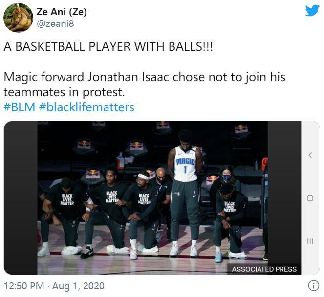 黑人|新星艾萨克成首个奏国歌时不下跪的NBA球员，有人支持有人贬