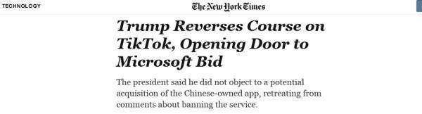 关门|特朗普再次威胁：TikTok9月15日前不卖就关门！还提了一个要求…
