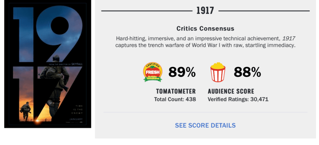 《1917》影评：苦等半年，终于等来这部大银幕奇迹