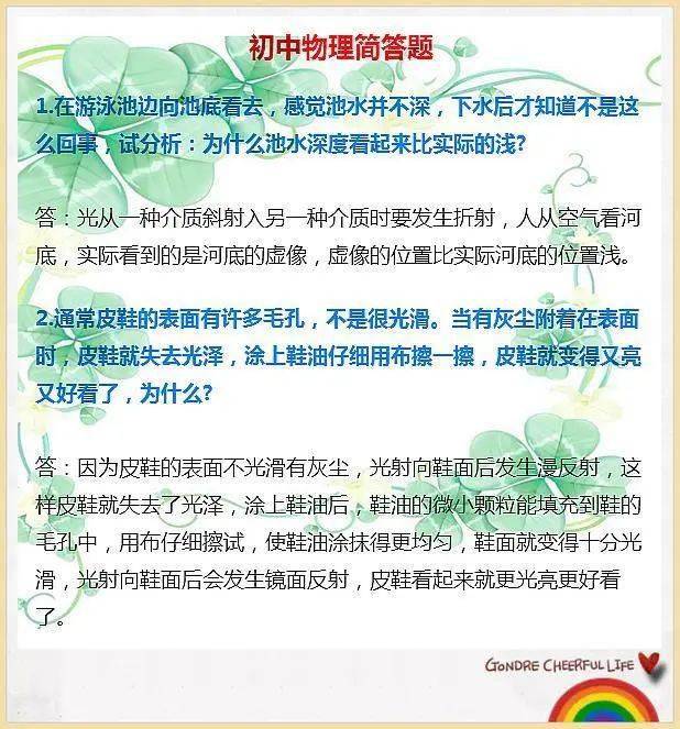 
初中物理74个简答题规范 99%的考题都出自这里 赶快偷偷珍藏了‘皇冠国际体育app’(图1)