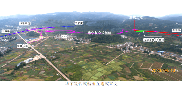 设十字枢纽与弥玉高速相接止于华宁县城南侧大龙潭处终点澄江市九村镇