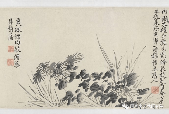 中国国画历代精品高清展：(1337)明徐渭《十二墨花诗画图卷》_搜狐网