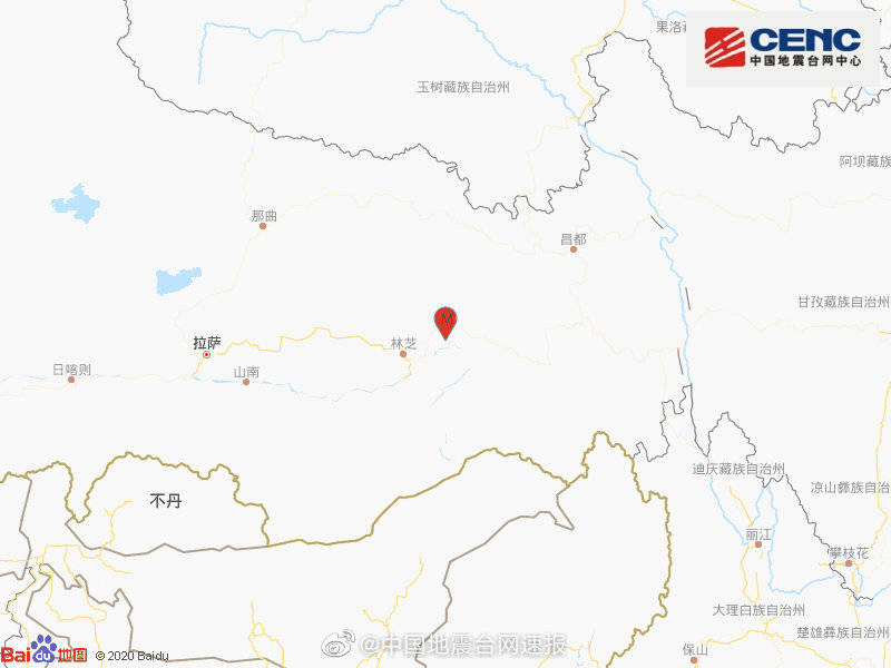 震源|西藏林芝市巴宜区深夜发生4.4级地震，震源深度6千米