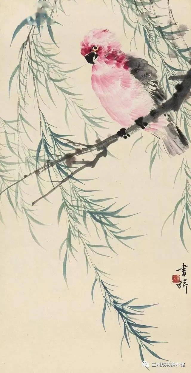 齐白石 玉兰鹦鹉