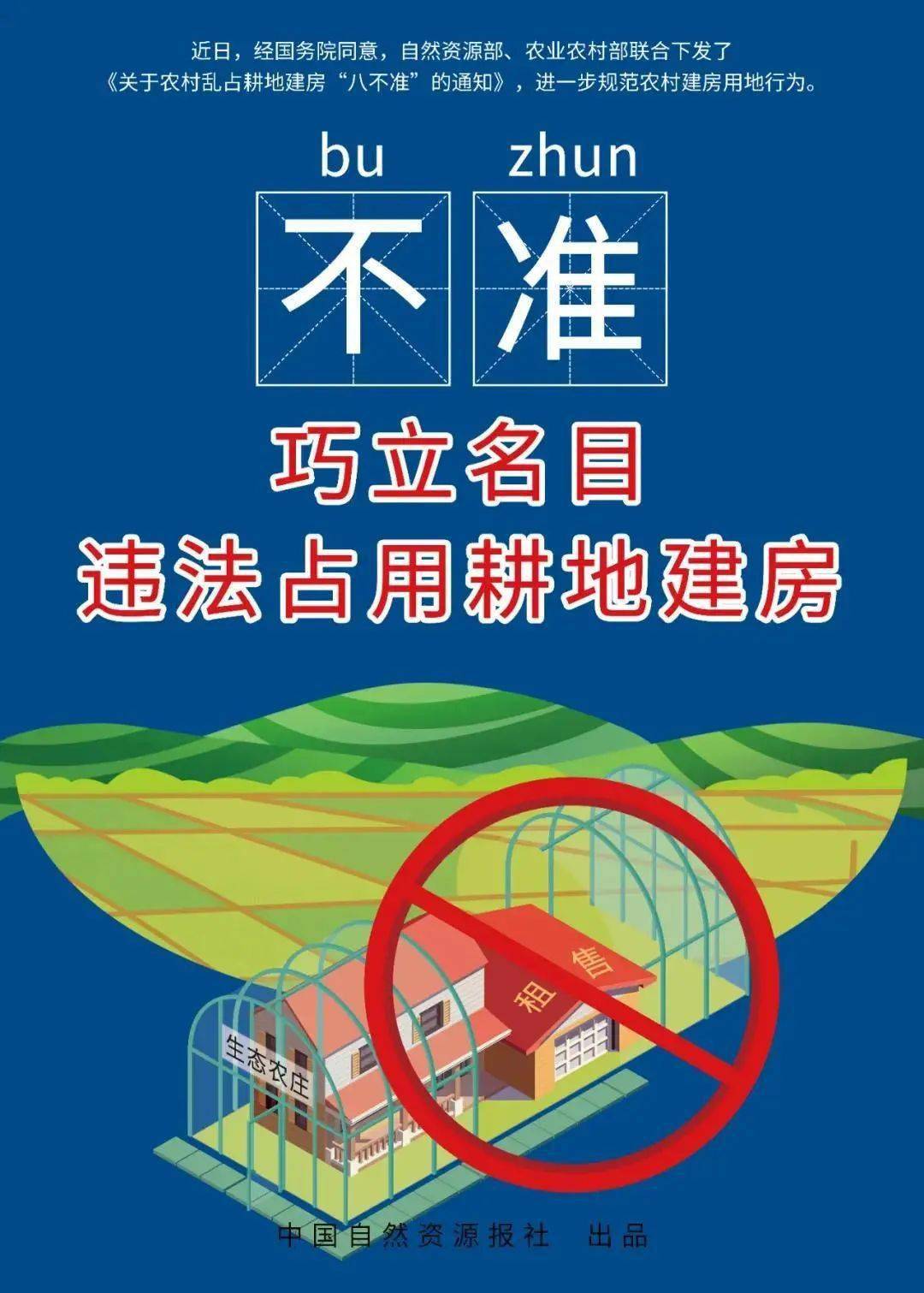 农村乱占耕地建房八不准高清海报在此下载