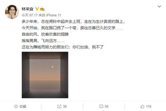 中国|华安基金经济学家林采宜“依龄退休”：奔往恋慕已久的文学