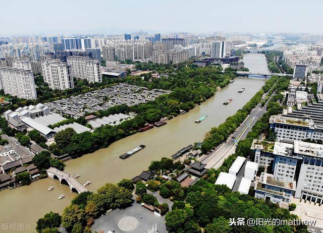 摄影:航拍京杭大运河杭州段景观