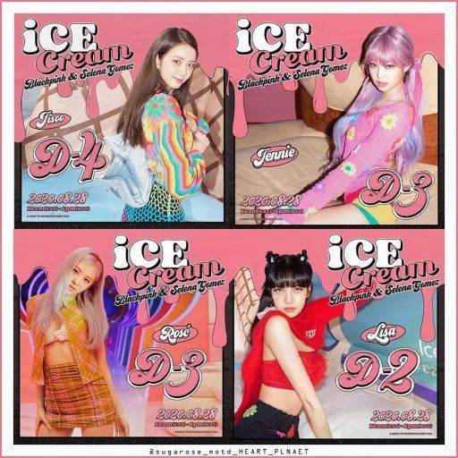 搜狐韩娱讯 blackpink的新曲《ice cream》音源将于今天公开,首张