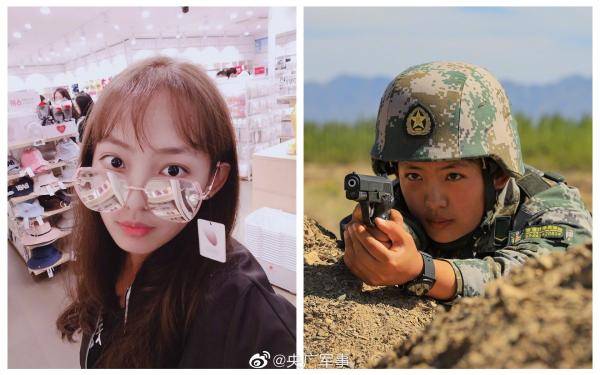 央广军事微博|女兵入伍前后对比照：有一种蜕变叫参军