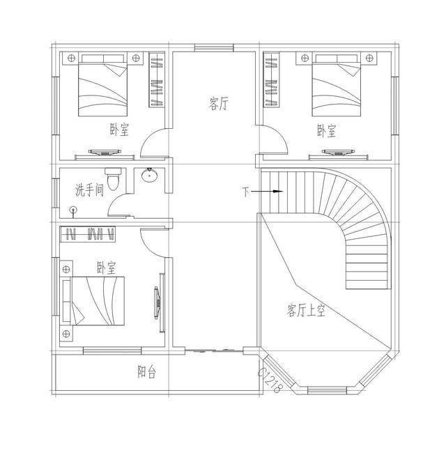 一层户型图设计 一层户型图设计:一个卧室/老人房,厨房,卫生间,客厅