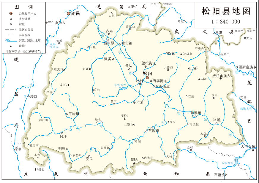 最新版浙江省标准地图发布,丽水市,9县(市,区)标准地图都在这里