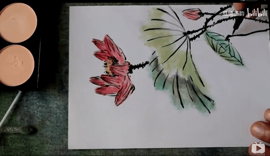 爷叔|好看又心疼！老爸用女儿500元的绝版口红，画出了上海豫园~