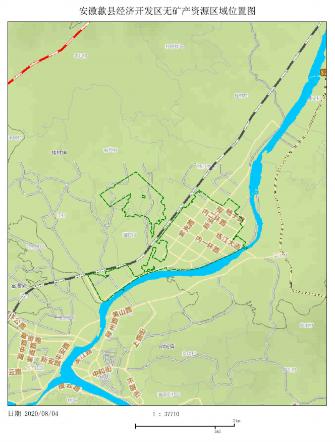 99km2,具体位置详见下图; 3,安徽歙县经济开发区,面积3.