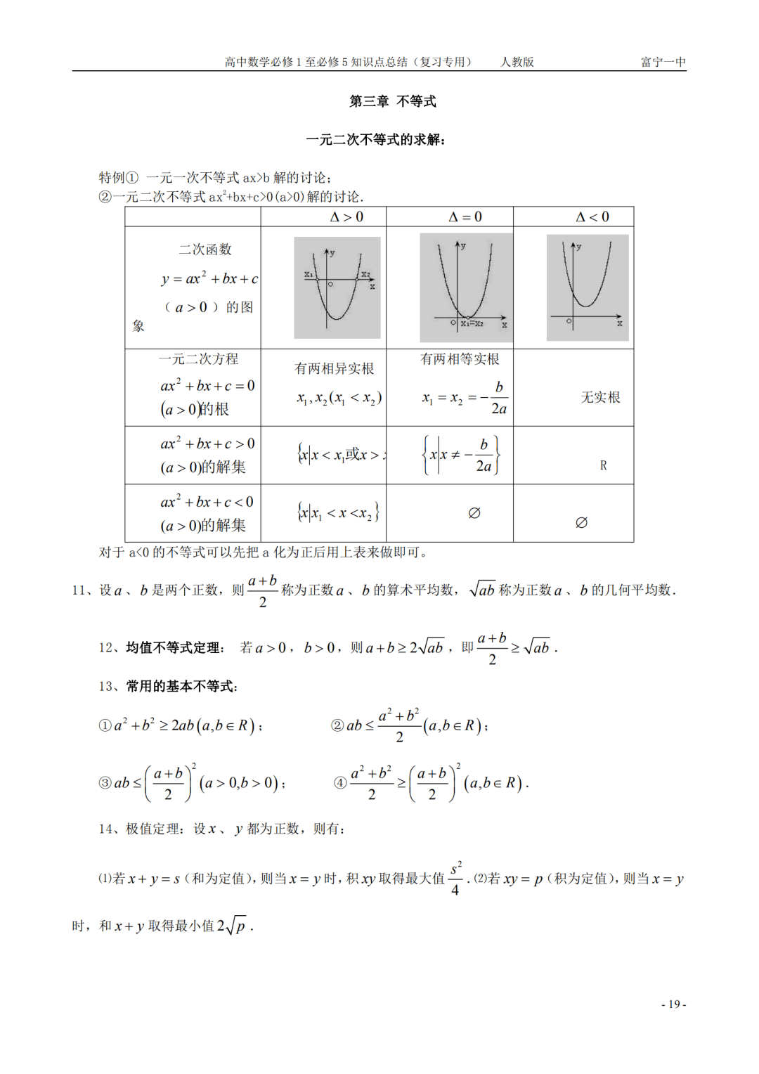 gaokao|高中数学丨人教版必修1-5全部知识点总结汇编（可打印）