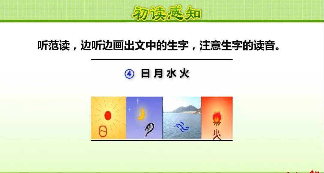 课文解读丨统编一年级语文（上册）识字4《日月水火》精讲