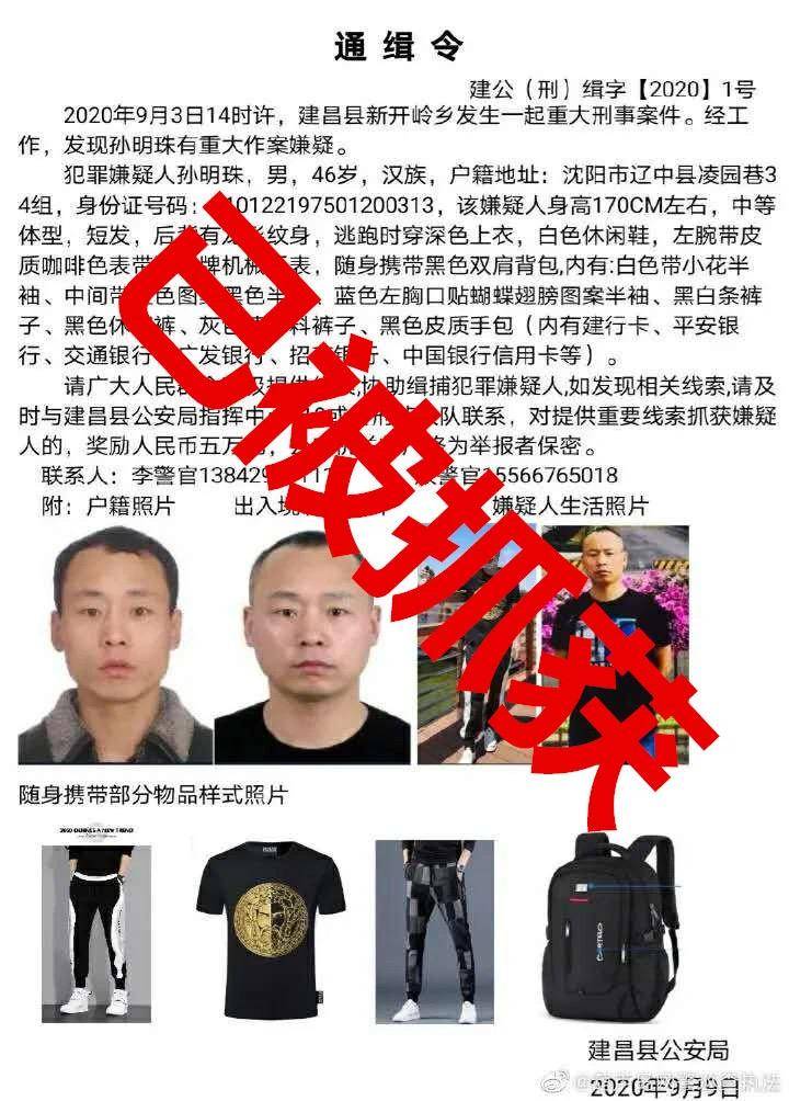 经警方工作,发现辽中县人孙明珠有重大作案嫌疑.