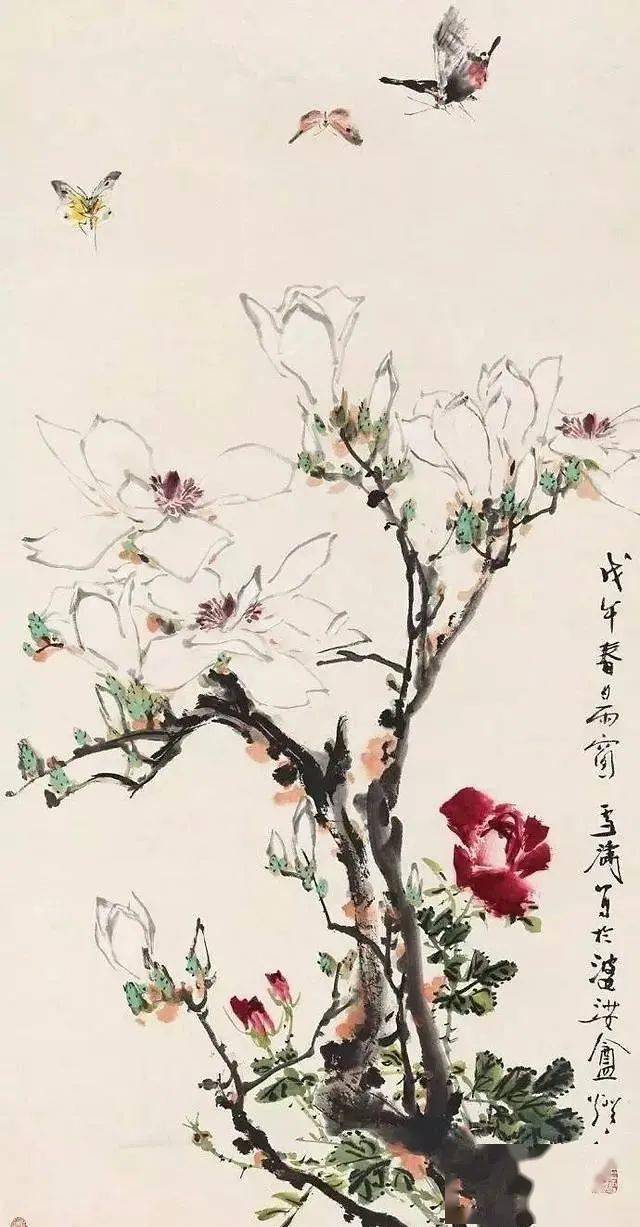 国画教程| 写意玉兰的画法详解!