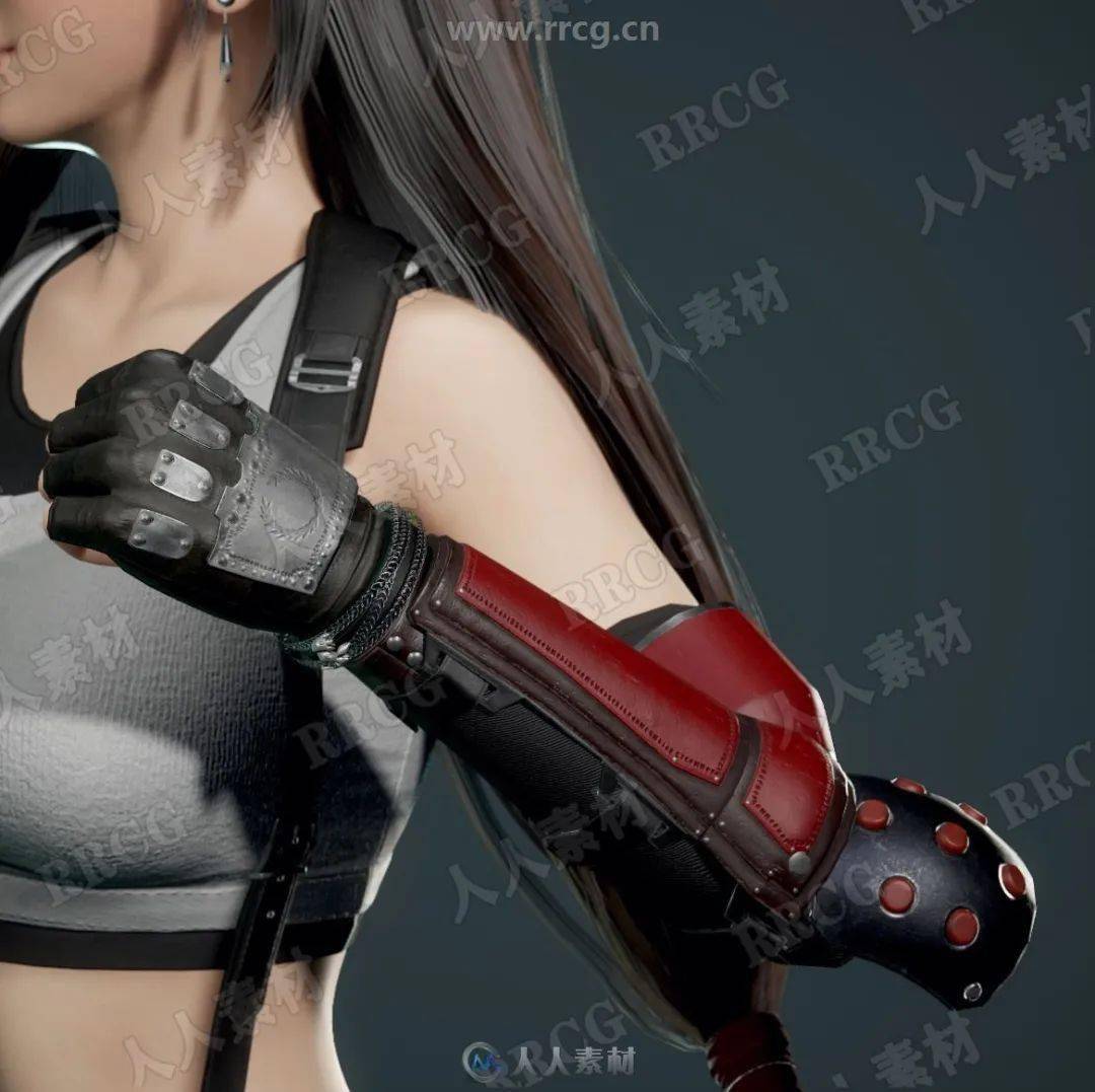 最终幻想7重制版ff7re女性角色蒂法洛克哈特tifalockhart高质量3d模型