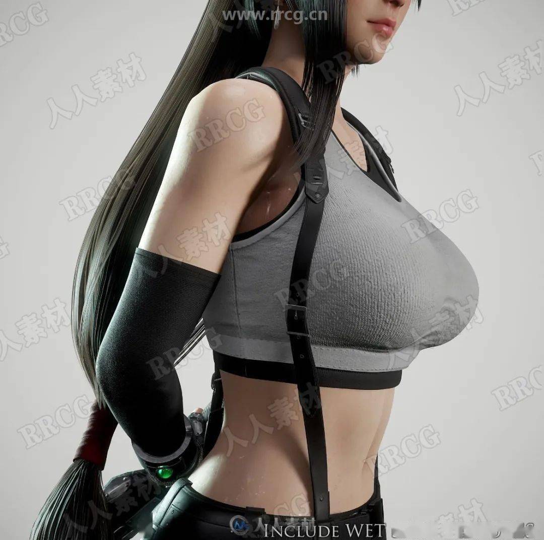 最终幻想7重制版ff7re女性角色蒂法洛克哈特tifalockhart高质量3d模型