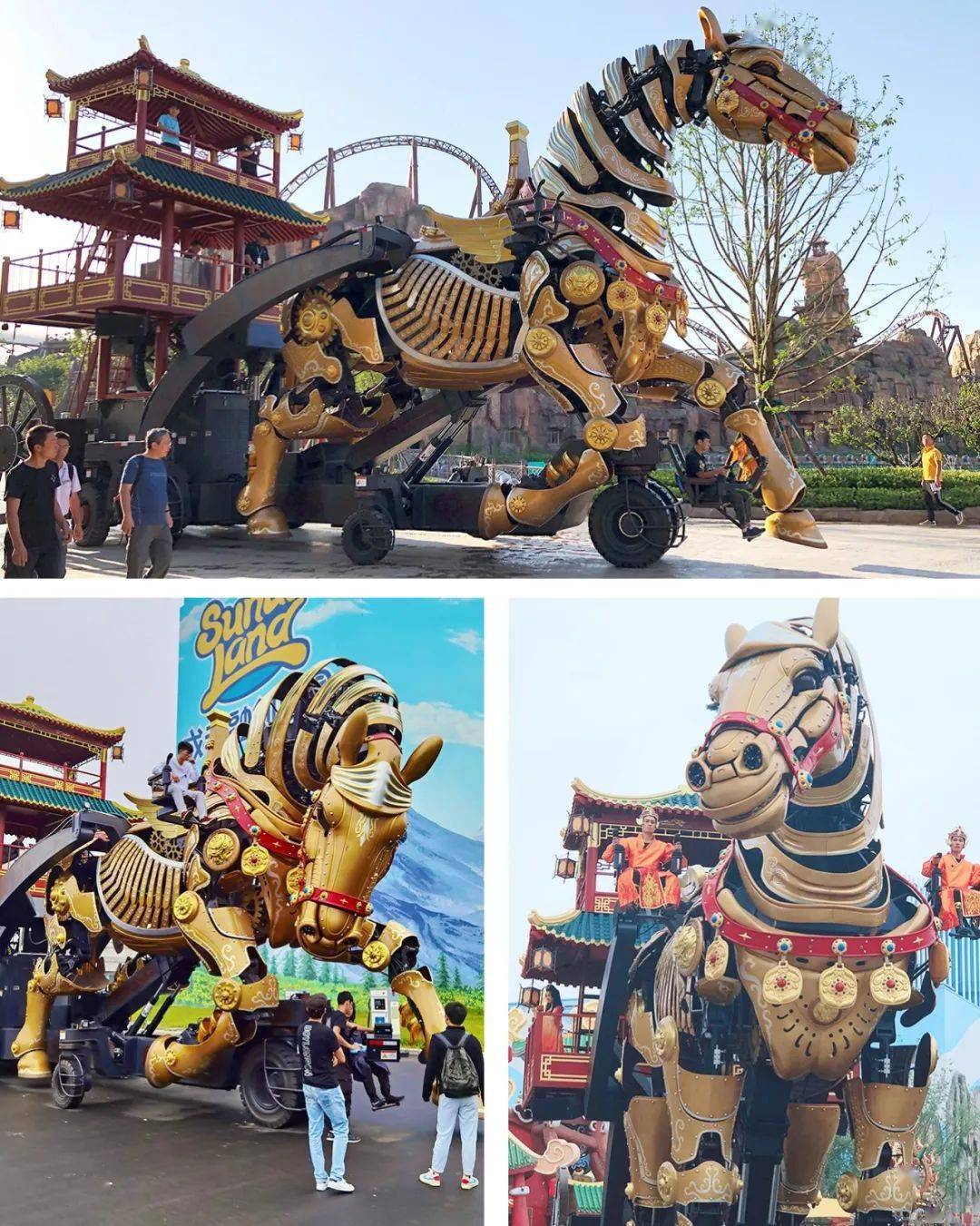 《中华巨马》巨型机械仿生装置艺术孪生作品——《黄金巨马》落户成都