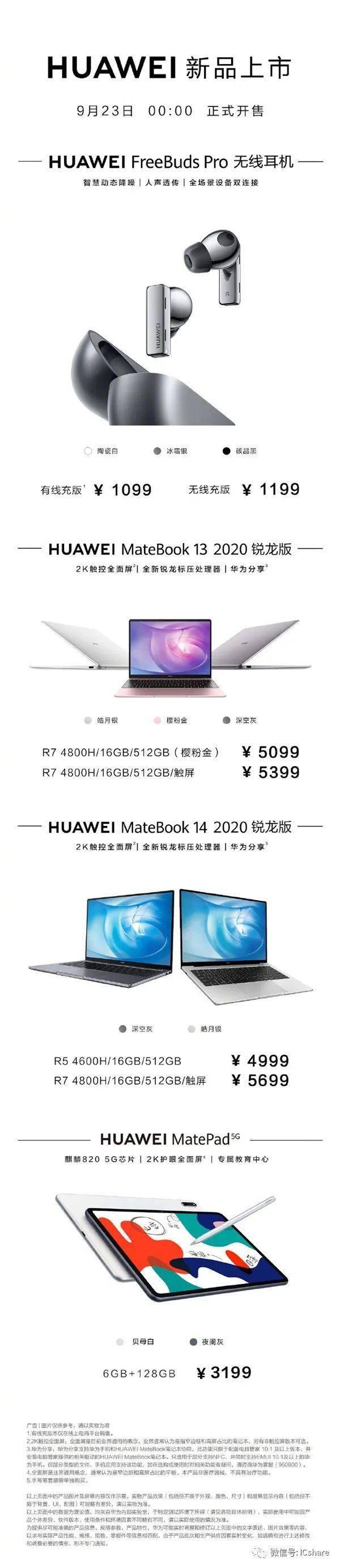 2K触控屏AMD锐龙标压本卖4999元:华为四款新品开售