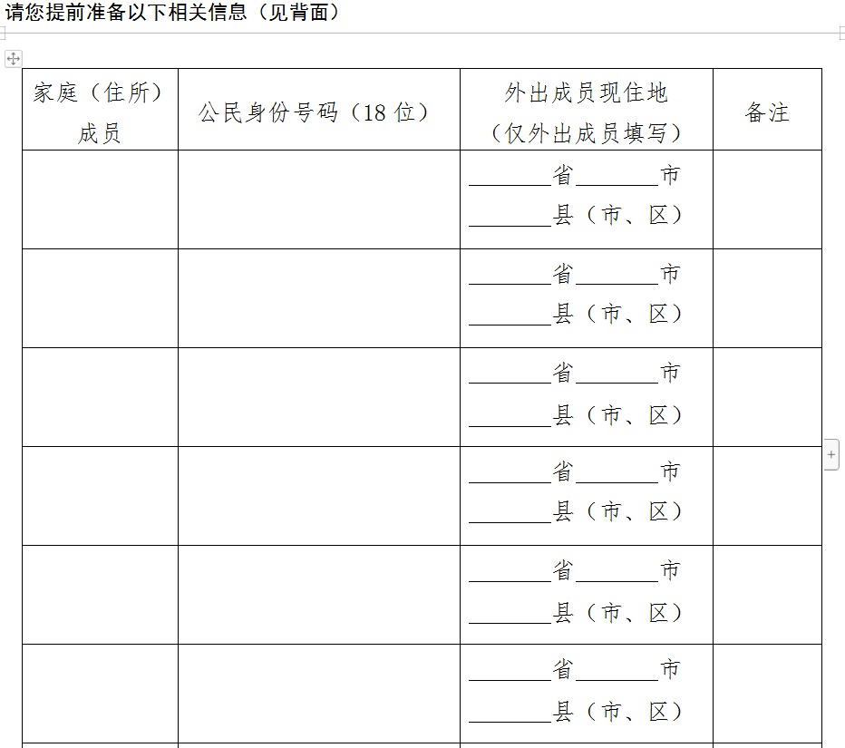黑龙江省第七次全国人口普查表_全国第七次人口普查表
