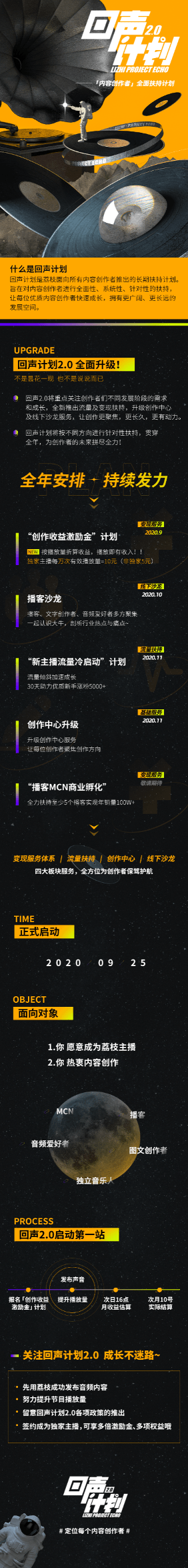 计划|荔枝回声计划2.0上线音频内容创作者全面扶持计划有哪些亮点？