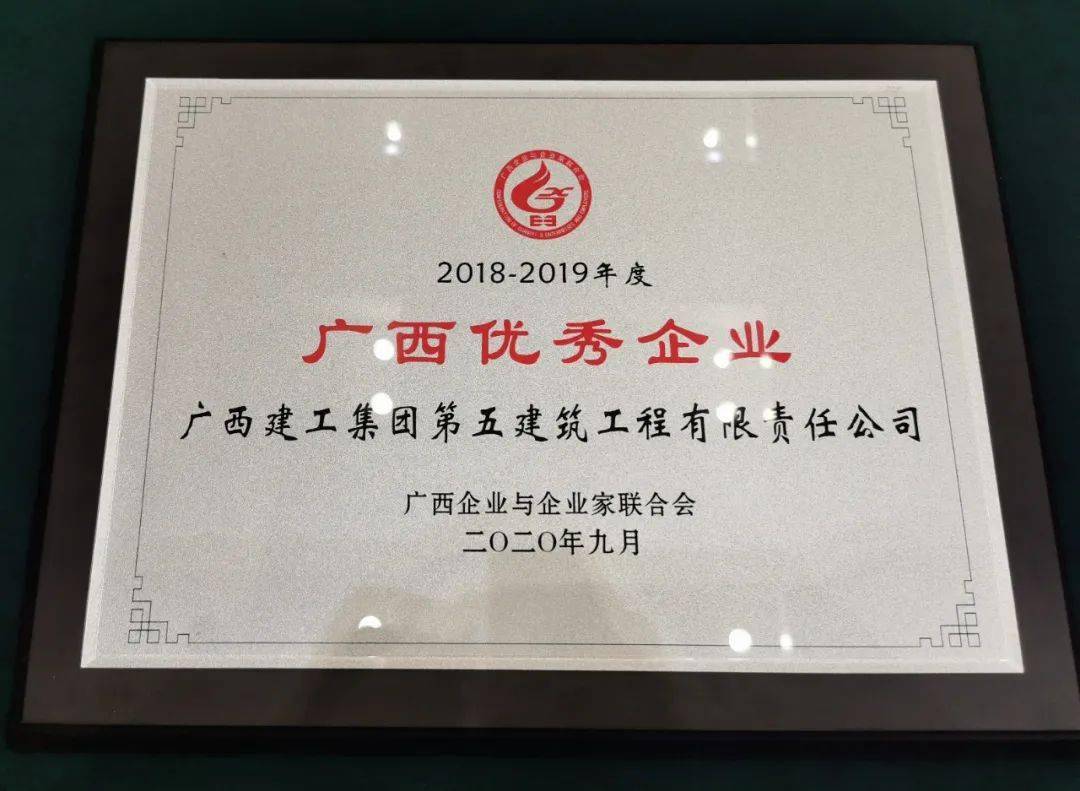 
【喜讯】公司荣获“2018—2019年度广西优秀企业”荣誉称呼|开云app手机版下载(图2)