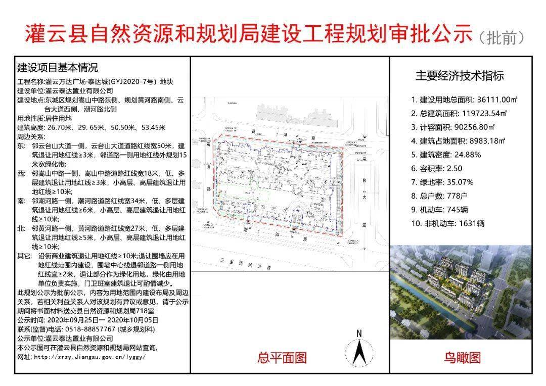 灌云万达广场·泰达城规划(批前)公开!