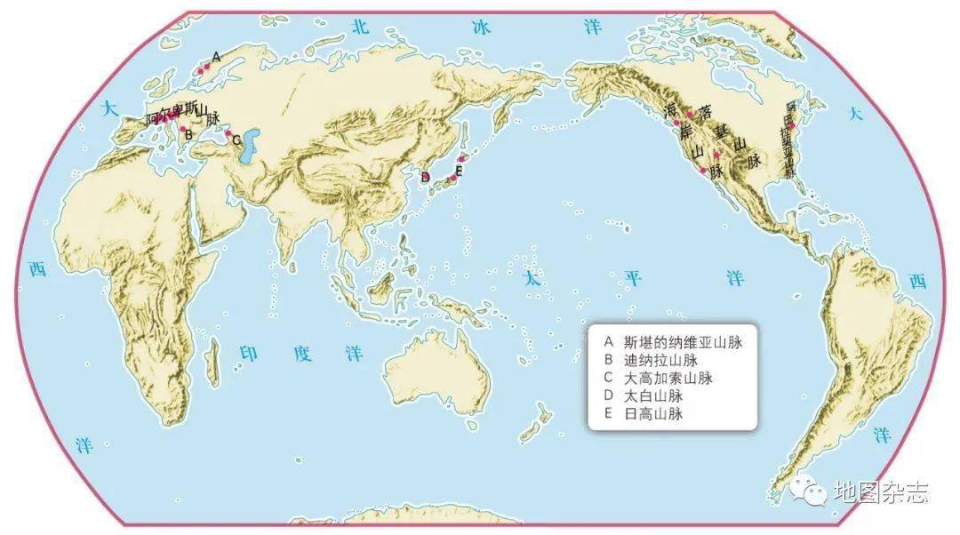 图4 世界山脉与历届冬奥会举办城市分布叠加示意图案例解析:2022,第