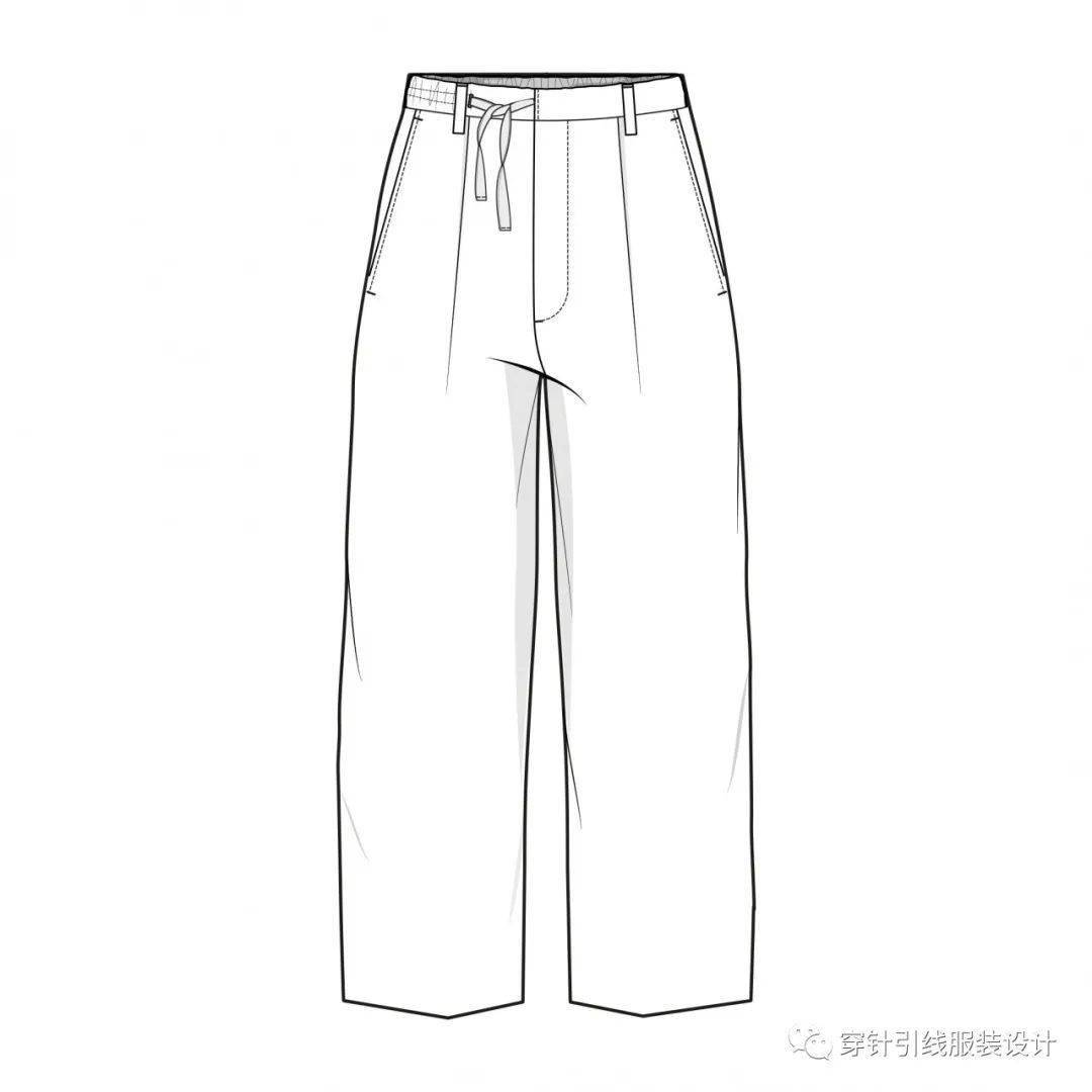 西裤|100例裤子电脑款式图合集！