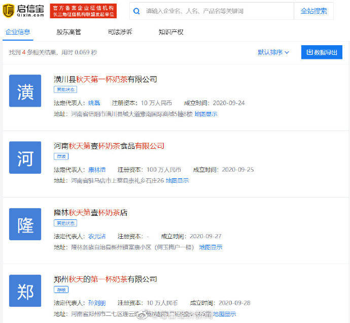 公司|“秋天的第一杯奶茶”走红网络，不仅能救命，还被多地抢注成公司......