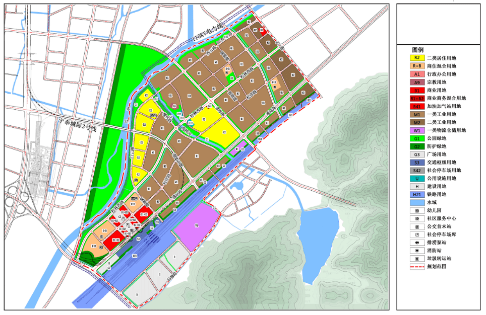 城建规划奉化经济开发区尚桥科技园区尚桥火车站周边区块规划调整