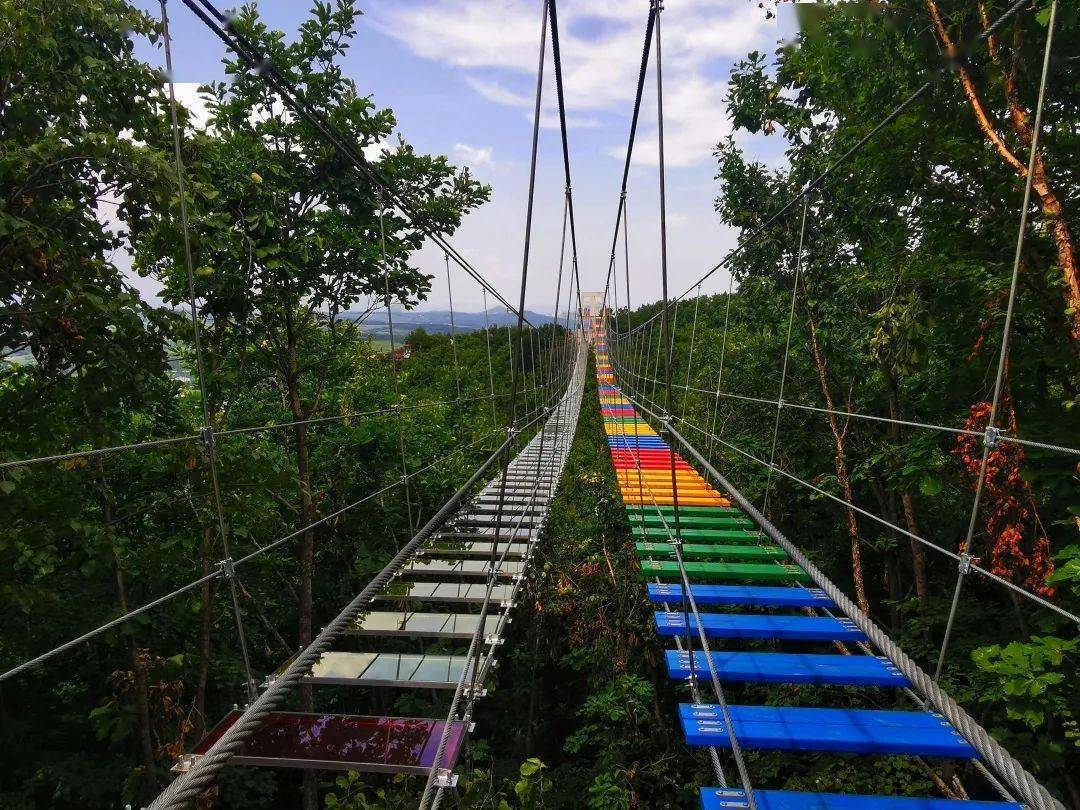 想寻求刺激,锻炼胆量,琵岩山景区5d网红玻璃吊桥和高空滑索,林海飞龙