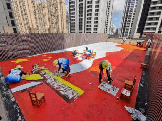 文明实践 | 迎国庆,绘"嘉"画,巨幅屋顶彩绘来了!